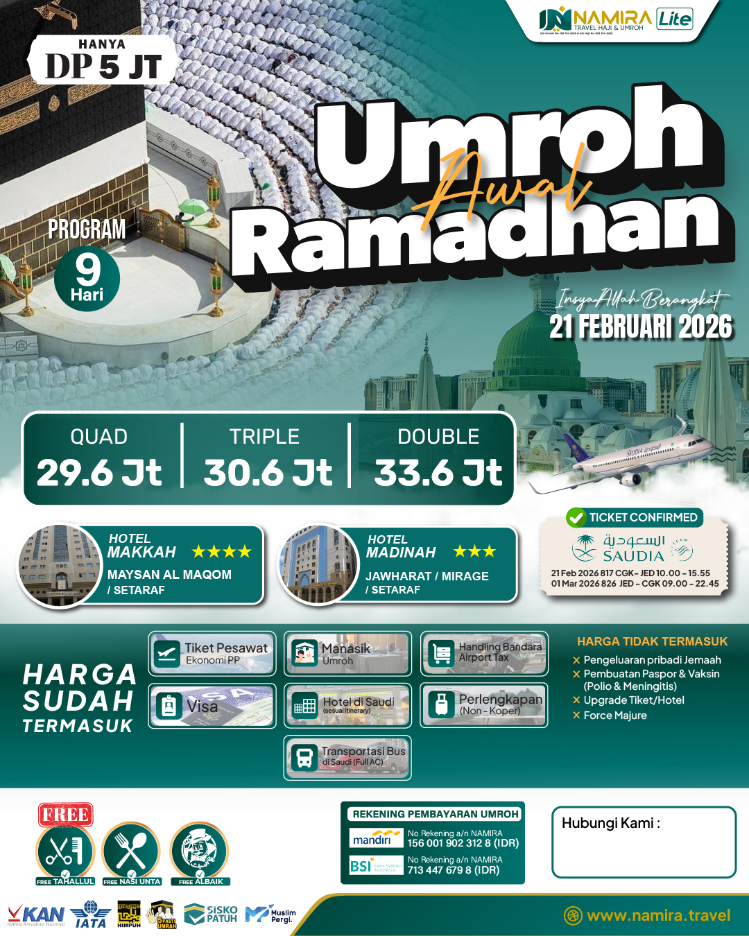 Umroh Awal Ramadhan Namira