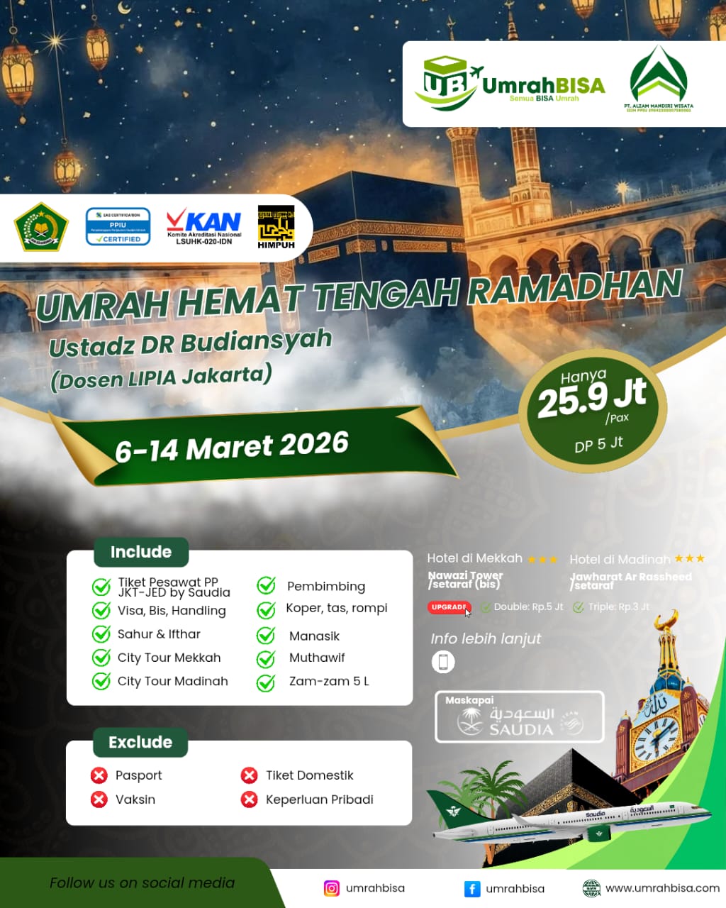 Umrah Tengah Ramadhan UB