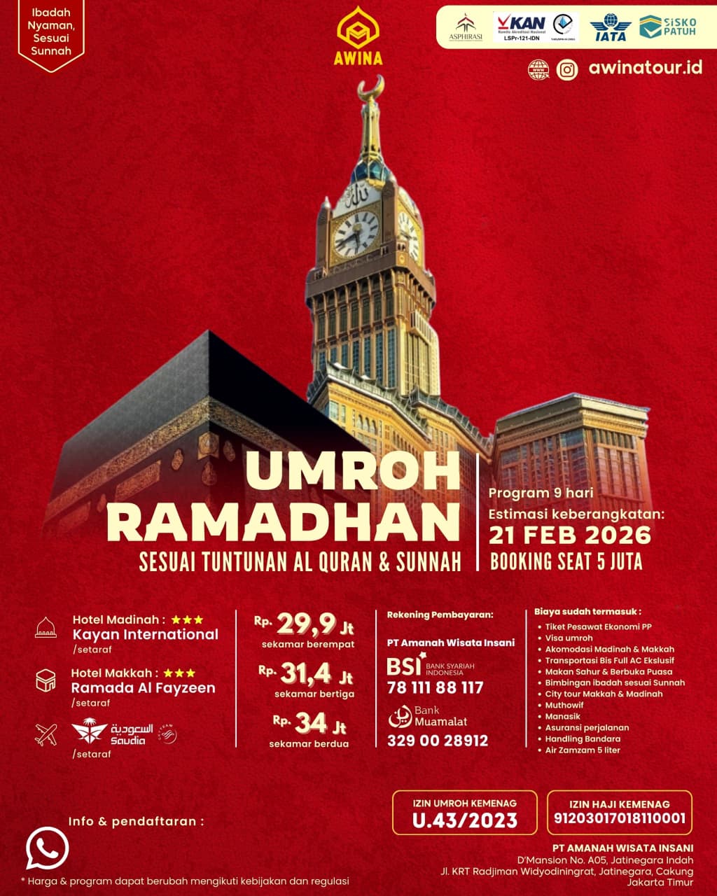 Umroh Awina Awal Ramadhan