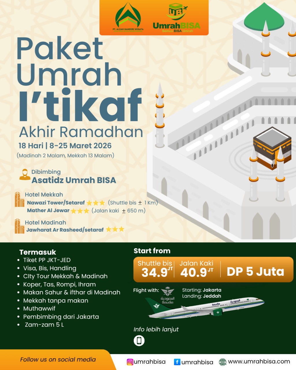Umroh Bisa Itikaf Ramadhan