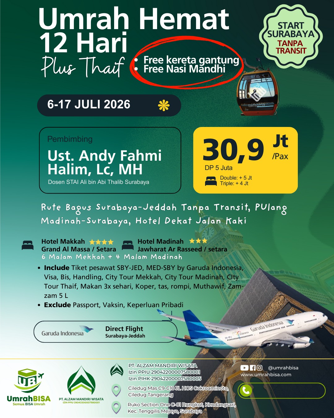 Umroh Hemat 12 Hari UB